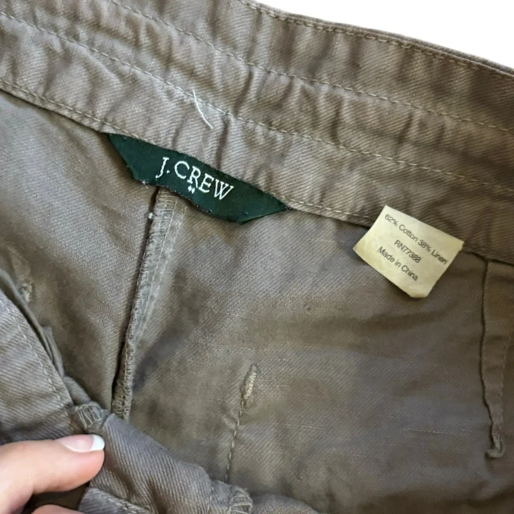 J. Crew Lenin Cotton Brown Shorts Women’s Size 4 Preppy Beach Casual Simmer